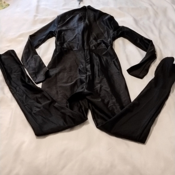 Fashion Nova Woman's High Neck With Front Slit Black Jumpsuit, Size: S, NWT - Picture 13 of 15